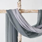 MIULEE Sheer Window Scarf Valance Voile Topper Long Window Treatment, Wedding Arch Drapes for Ceremony Canopy Bed, Swag Curtain Scarf Decoration One Panel, 54 x 144 Inches Long, Dark Grey