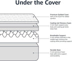 Amazon Basics Memory Foam Mattress, Medium Firm, Cooling Gel, Full Size Mattress, CertiPUR-US® Certified Foam, 75 x 54 x 12 inches, White/Gray
