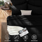 CozyLux King Size Comforter Set Black, 7 Pieces Bed in a Bag, Black Comforter King Size, All Season Bedding Sets with Stitch Quilted Comforter, Flat Sheet, Fitted Sheet, Pillowcases