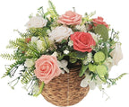 Artificial Flowers 25pcs Roses, Shade of Light Orange Foam Fake Rose Faux Flower for DIY Wedding Bouquet Bridal Shower Centerpieces Floral Arrangements Party Table Home Decorations