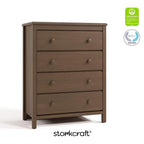 Storkcraft Alpine 4 Drawer Dresser (Hazelnut) – GREENGUARD Gold Certified, Kids Storage Organizer, Modern 4 Drawer Chest for Bedroom, Must-Have Nursery Storage