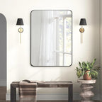 CULER Black Bathroom Wall Mirror,30 x 40 Inch Large Rectangle Vanity Modern Tempered Glass Mirror for Bedroom,Living Room,Entryway (30x40 Inch, Black)