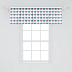 Ambesonne Funny Sloth Window Valance Pack of 2, Colorful Art Repeating Lazy Animal on Plain Backdrop, Rod Pocket Curtain Valances for Kitchen Bedroom, 54" X 18", Dark Seafoam Pink