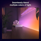 Philips Hue Indoor 3-Foot Smart LED Light Strip Extension - Flowing Multicolor Effect - Requires Base Kit - 1 Pack - Control with Hue App - Works with Alexa, Google Assistant and Apple HomeKit