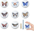 JamJam 8Pack 1.5" Cute Unique Nursery Kids Ceramic Butterflies Cupboard Cabinet Door Furniture Dresser Drawer Pulls and Knobs