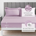 Love's cabin Twin XL Comforter Set Light Purple, 5 Pieces Twin XL Bed in a Bag, All Season Bedding Sets with 1 Comforter, 1 Flat Sheet, 1 Fitted Sheet, 1 Pillowcase and 1 Pillow Sham