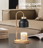 Candle Warmer Lamp with Dimmer and Timer,Home Decor Lamp for Scented Jar,Electric Wax Melt Warmer,Mother's Day/Birthday/Christmas Gifts for Mom/Wife,Adjustable Height,with 2 Bulbs