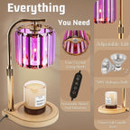 IN HAPPY Candle Warmer Lamp with Timer Dimmer-Adjustable Height, Birthday Gifts for Women Mom, House Warming Gifts New Home Decor, Wax Melt Warmer for Scented Jar Candles with 2 Bulbs (Purple)