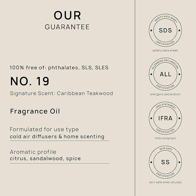 VINEVIDA [4 Fl Oz] Caribbean Teakwood Diffuser Oil - Hotel Fragrance Collection Diffuser Oil, Hotel Scent Diffuser - Fragrance Oil for Cold Air Diffuser - Hotel Oil Scents - Hotel Scent Home