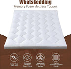 WhatsBedding 4 Inch Memory Foam Mattress Topper King Size for Pressure Relief, Extra Soft and Breathable Pillow Top Mattress Topper with 3D air mesh, Fluffy Shredded Memory Foam Filled，80 * 78 * 4in