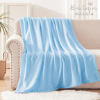 Exclusivo Mezcla Fleece Throw Blanket for Couch, Sofa, 300GSM Super Soft and Warm Blankets, Ice Blue Throw All Season Use, Cozy, Plush, Lightweight, 50x60 Inches