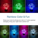 3D Soccer Decor Lamp Gifts for Boys Girls Room, Night Light Toys with Remote, 7 Colors Changing Bedside Nightlight for Kids Baby