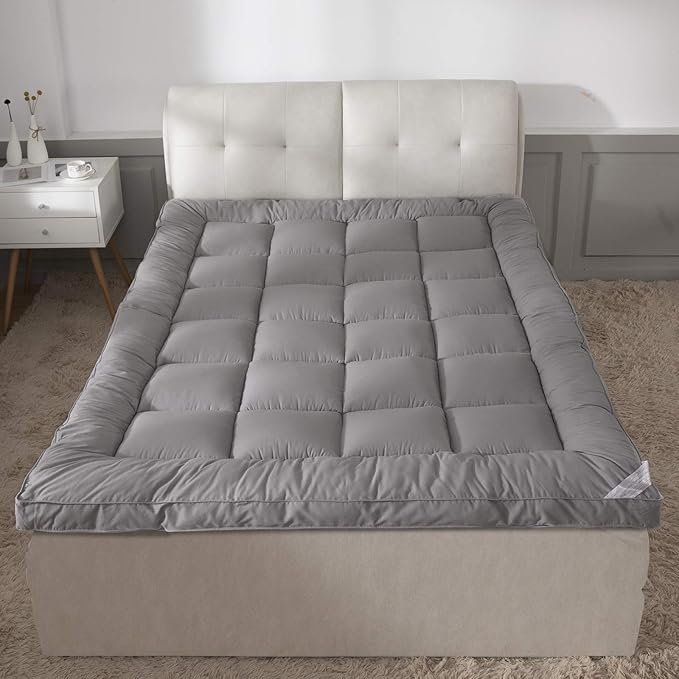 Soft & Cooling Pillow Top Mattress Topper California King with Breathable 300TC Cotton Cover, Extra Thick Plush Bed Topper for Back Pain, Mattress Pad Cover for Firm Mattress, Fit to 6”-22” Mattress.