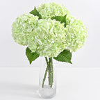 4 Pcs Real Touch Hydrangea Artificial Flowers, 21" Light Green Full Faux Hydrangea Flowers Latex Fake Flowers for Home Decor Party Floral Arrangements Wedding Bouquets Centerpieces Outdoor Decor