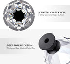 Ravinte 20 Pack Crystal Drawer Knobs - Glass Cabinet Knobs, Diamond Shaped, 30 mm with Black Base