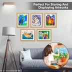 [2-Pack]Kids Art Frames,10x12.5 Front Opening Kids Artwork Frames Changeable, Display 8.5x11 or 9x12 With Mat,Holds 50 Pcs,for 3D Picture,A4 Artwork,Crafts,Childrens Drawing,Art Projects Storage-Wood