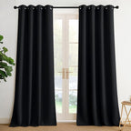 NICETOWN Blackout Curtains Grommet 2 Panels Black Drapes 95Inches Long