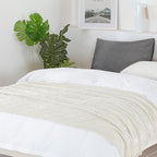 BOURINA Beige Throw Blanket 50 x90 Inches Throw Textured Solid Soft Sofa Throw Bed Runner Couch Cover Knitted Decorative Blanket Bed Runner