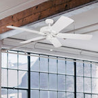 Honeywell Ceiling Fans Belmar 52 Inch Ceiling Fan Without Light, Outdoor Ceiling Fan with Pull Chain, Tri-Mount Traditional 5 Blade Design, ETL Wet Rated, White (50198-01)