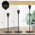 Cunhill 6 Pcs Black Taper Candle Holder Candlestick Holder Metal Candelabra Tall Candle Sticks Holders for Christmas Thanksgiving Wedding Party Table Centerpiece Decor, Fits 0.75 Inch Thick Candles