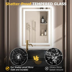 28X36 LED Bathroom Mirror with Lights, Anti-Fog, Dimmable, Backlit + Front Lit, Smart Bathroom Vanity Mirror, Memory Function, Shatterproof, Tempered Glass (Horizontal/Vertical)