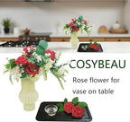 Artificial Flowers 25pcs Fake Roses, Red Foam Rose Faux Flower for DIY Wedding Bouquets Bridal Shower Centerpieces Floral Arrangements Home Decorations Party Backdrops Table