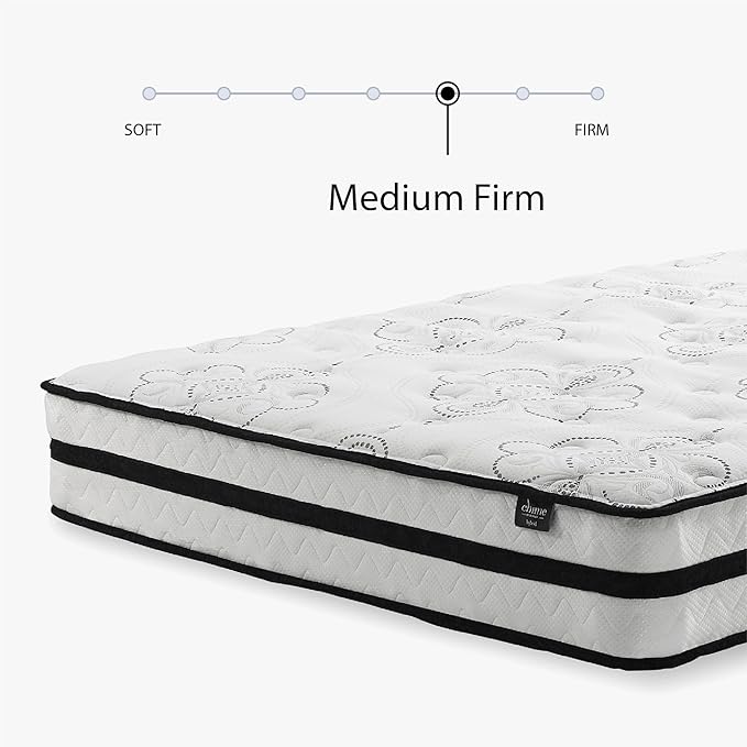Signature Design by Ashley Queen Size Chime 10 Inch Medium Firm Hybrid Mattress with Cooling Gel Memory Foam for Pressure Relief, Fiberglass Free, Mattress In A Box
