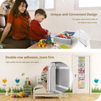 Hanging Toy Storage over Door, Block Stuffed Animal Organizer Idea with 4 Removable Case Bag, Bi-Fold Closet Holder with Mesh Pocket for Kid Boy Girl