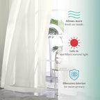 OVZME Ivory Sheer Curtains 90 Inches Long 2 Panels - Soft Light Filtering Window Sheer Panels for Living Room/Bedroom, Top Dual Rod Pocket, 1 Pair, Each 42Wx90L Inches