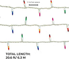 100 Count Multicolor Incandescent Christmas Lights White Wire String Light Indoor Outdoor Tree Garland Holiday Wedding Party Decorations