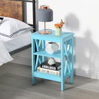 VECELO Modern Nightstands X-Design Side End Table Night Stand with Storage Shelf for Bedroom,Living Room,