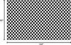 Flagship Carpets Schoolgirl Style Black and White Checkerboard Educational Area Rug for Kids Room Seating Décor, Children's Classroom, Play Carpet for Teaching and Playroom, 7'6" x 12'