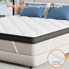 ELEMUSE 3 Inch King Size Memory Foam Mattress Topper, High Density Gel Foam Bed Toppers with Cooling Pillowtop for Back Pain Relief, Medium Firm Mattress Pad for Comfort Body Support
