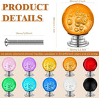 Youyole 10 Pcs Dresser Crystal Knobs 30mm Glass Pull for Cabinets and Drawers Knobs for Dresser Drawers and Kitchen(Stylish Style)