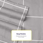 Full Size Bed Sheets - 6 Piece 1500 Supreme Collection Fine Brushed Microfiber Deep Pocket Full Sheet Set Bedding - 2 Extra Pillow Cases, Great Value, Full, Window Pane Gray
