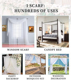 Warm Home Designs 30 Feet Long Sheer Brown Taupe Window Scarf. These XXL Length Valance Window Scarves 54 X 360 Inches in Size. Great as Bed Canopy or Wedding Arch Draping Fabric. AM Taupel 360"