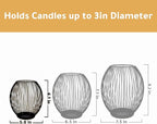 OLEEK Small Outdoor Candle Holders for Patio - Pillar Candle Holder - Black Wire Candle Holder for Table Centerpiece - Iron Lantern Decorative Candles - Farmhouse Decor Fireplace Metal Candle Holders