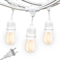 Brightech Ambience Pro Waterproof LED Outdoor String Lights, 48 Ft, Hanging, Dimmable Vintage Edison Bulbs, 15 Bulbs, 2W
