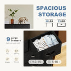 DUMOS Dresser for Bedroom, Storage Organizer with 9 Drawers, Chest of Drawers with Fabric Bins, Sturdy Metal Frame, Wood Tabletop for Guest Room, Closet, Entryway, Nursery