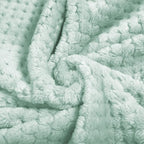 Exclusivo Mezcla Fleece Throw Blanket, Super Soft and Warm Blankets for Couch, Sofa and Bed Waffle Textured, Cozy, Fuzzy and Lightweight (Mint Green, 40x50 Inches)