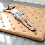 ZonLi Japanese Floor Futon Mattress Twin Size 75"x 39", 100% Cotton Cover 4'' Thicken Tatami Mattress, Foldable Sleeping Pad, Portable Dormitory Tatami Mat, Roll Up Floor Lounger Bed for Adult