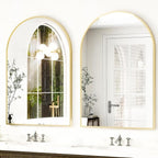 HARRITPURE Arched Wall Mirror – 30"x40" Arch Bathroom Mirror Metal Frame Vanity Mirror for Bedroom, Entryway Dresser Decor, Gold
