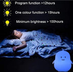 Penguin Night Light for Kids Silicone Sleep NightLights, 9 Colors Baby Light Bedside Lamp Bed Room Children Decorative Lamps for Toddlers/Boys/Girls/Adults/Bedroom/Bathroom/Outdoor - Medium