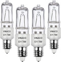 VINACO E11 Bulb, JDE11 120V 75W Halogen Light Bulbs, T4 Mini Candelabra Base, High Output 1150lm, Warm White 2700K, Dimmable, 4-Pack for Ceiling Fan Light Bulbs
