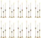 Nuptio Candlestick Holders Taper Candle Holder 10 Sets(30 Pcs) Gold Candle Sticks Holder Metal Candle Holders for Tapered Candles Table Centerpiece for Wedding Candlelight Dinner Birthday Decor