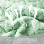 Exclusivo Mezcla Fleece Throw Blanket for Couch, 50x70 Inches Soft Cozy Jacquard Flannel Blankets, Lightweight Fuzzy Plush Warm Throws for Winter, Light Green