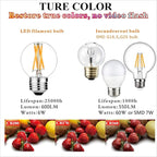 LiteHistory Dimmable E26 Edison Bulb G16.5 Light Bulb 6W Equal 60 watt Light Bulb AC120V Warm 2700K E26 led Bulb for Pendant,Chandeliers,Vanity,Wall sconces Edison Light Bulbs 60 Watt 600lm 6Pack