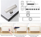 Cabinet Pulls Single Hole Cabinet Handles, 50 Pack Square Brushed Nickel Bar Cabinet Pulls Drawer Cabinet Knobs Cupboard Hardware Cabinet Handles, Stainless Steel Single Hole Cabinet Knobs