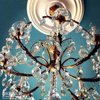 12 1/2"OD x 3 7/8"ID x 3/4"P Bradford Ceiling Medallion (Fits Canopies up to 6 5/8"), Hand-Painted Frost