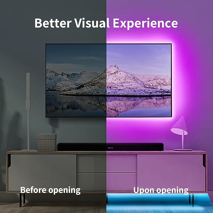 KSIPZE LED Lights for TV, 9.6ft TV led Backlight for 32-45 Inch TVs RGB TV Backlight Behind Music Sync Bluetooth APP & Touch Control TV LED Strip Lights USB Powered for Bedroom/Gaming